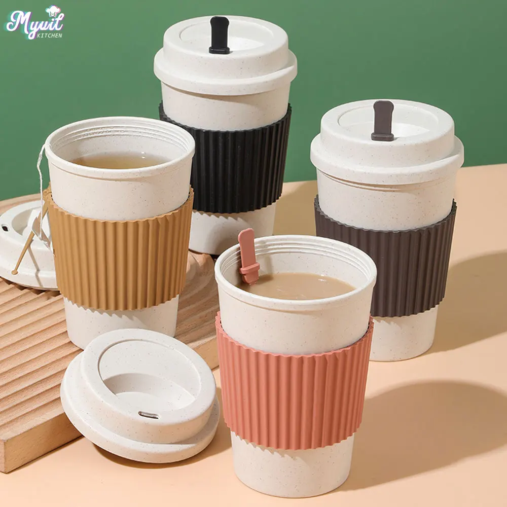 Training Cup Straw - 450 мл кофейные чашки с крышками,